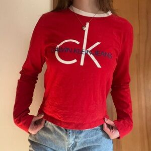 Calvin Klein Red Long Sleeve Women Medium Read Description